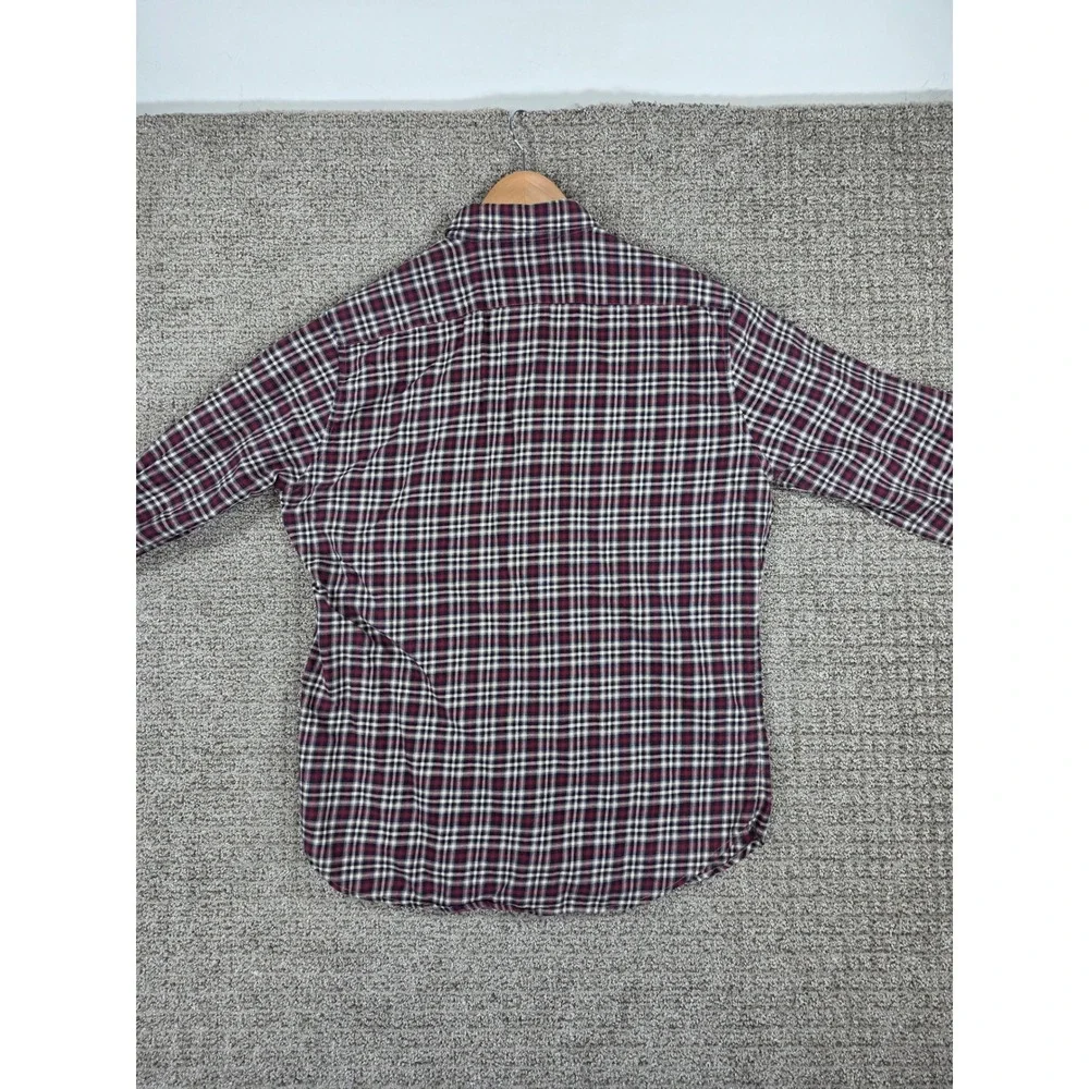 Theory‎ Zack PS Plaid Flannel Button Down Shirt Mens Large Red Blue